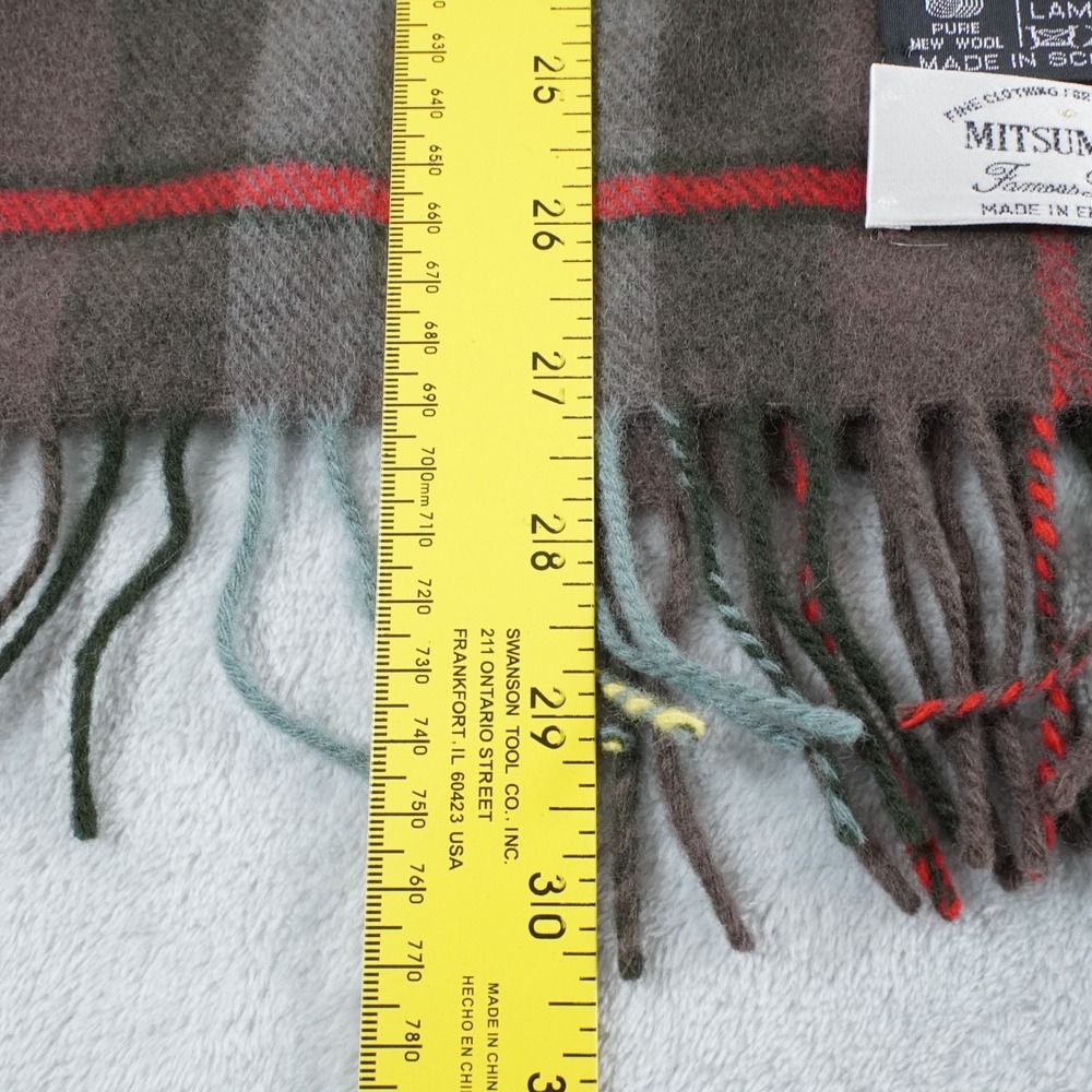 Johnstons of Elgin Tartan Plaid Scarf Mens 60x12 100% Lambswool Made In Scotland - Picture 5 of 7